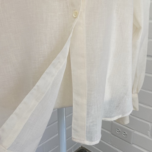 Womens Classic Poet White Blouse Top Size 16 - Picture 6 of 9